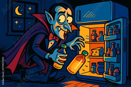 Icon vampire glowing raid into lord guilty vector midnight clutching fridge