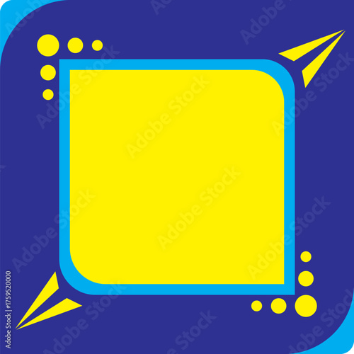 Title:
Blue and Yellow Abstract Frame Background
Abstract Square Frame with Arrows and Dots
Yellow Square on a Blue Background