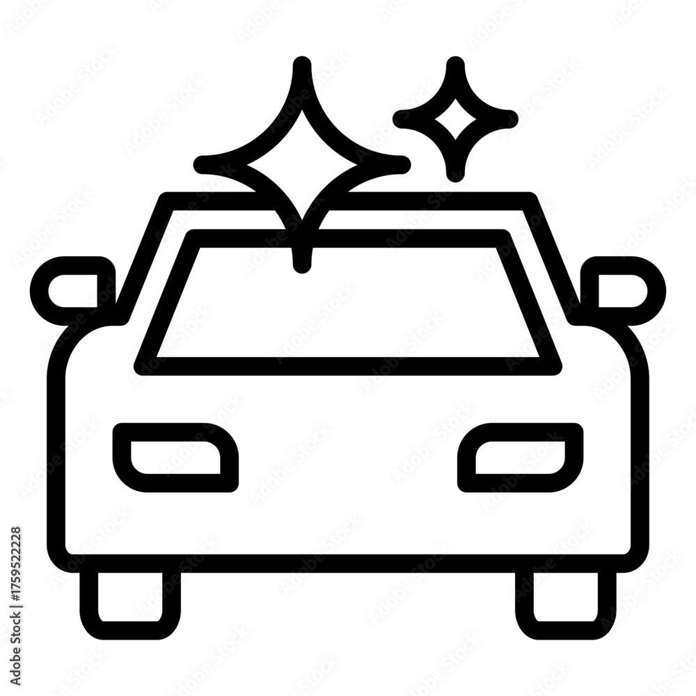 Obraz premium Clean Car Outline Icon