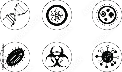 Microbiology icon set