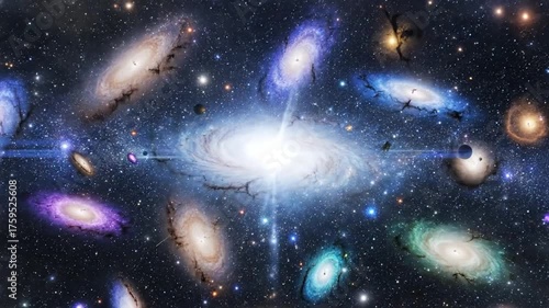 Cosmic cloud formation a spectacular view of galaxies and nebulae