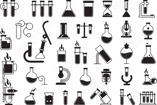 "Laboratory Equipment Icons Collection"
