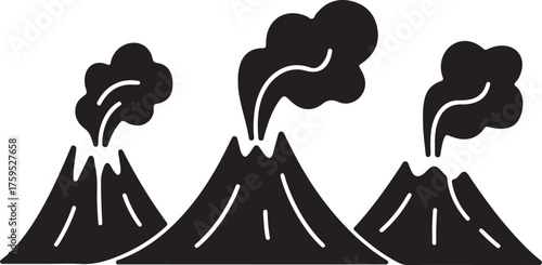 "Volcanoes Erupting Illustration"