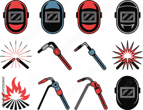 "Welding Tools and Equipment Icons"