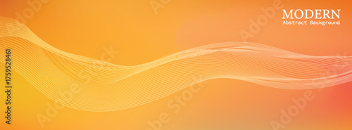 Abstract 3D autumn studio space background. Blank wall background with orange and dark brown gradients. Horizontal mockup background.