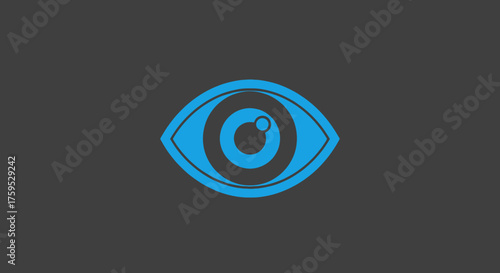 Blue eye icon on dark grey