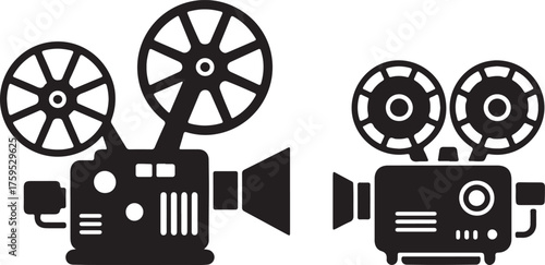 Vintage Film Projectors Illustration