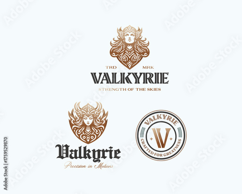 goddess Valkyrie logo template for sport team