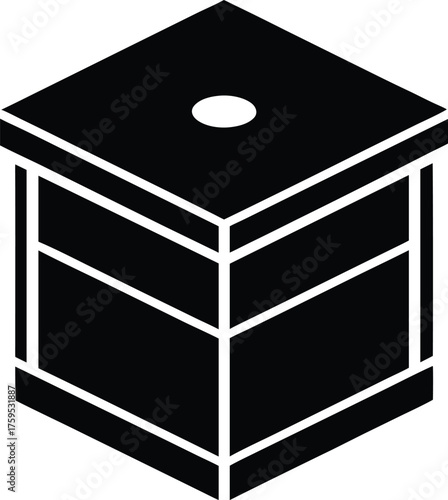 Beehive Box Silhouette Vector Art Illustration