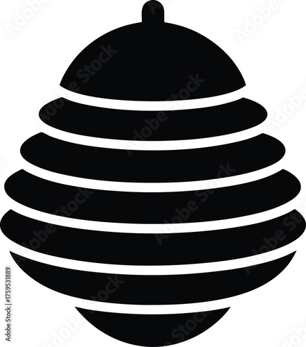 Beehive Silhouette Vector Art Illustration