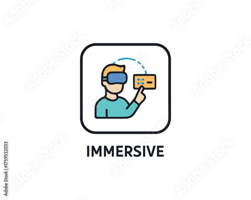 Immersive interface icon vector design illustration.