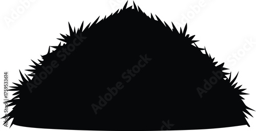 Haystack Silhouette Vector Art Illustration