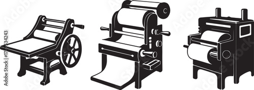 Vintage Industrial Rollers Illustration