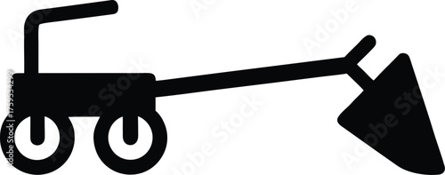 Plough silhouette vector art illustration