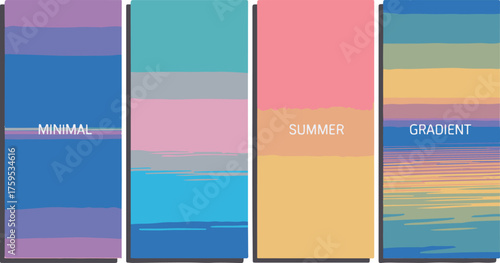 Colorful Gradient Backgrounds with Minimalist Text