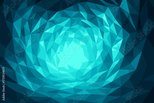 Built illustration angular interior vector light from crystalline geometric glowing cave