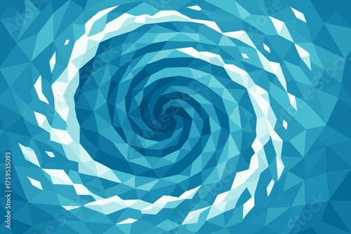 Whirlpool vector foam angular textures faceted illustration inward made water polygonal