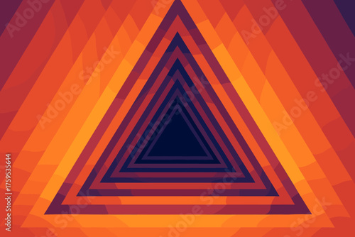 Frames illustration geometric abstract repeating glowing triangular vector depth tunnel gradient