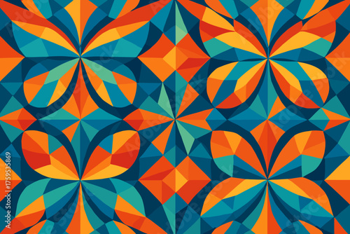 Kaleidoscope mirrored arranged facets forms order illustration simple vector abstract created triangular