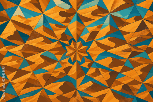 Fractured kaleidoscopic shapes textures dunes abstract desert forming vector sand illustration