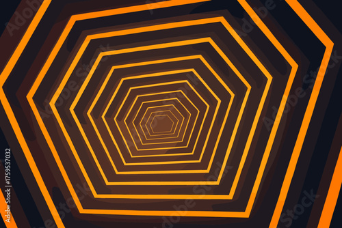 Stripes repeating illustration into illumination depth polygonal light parallel fading vector tunnel