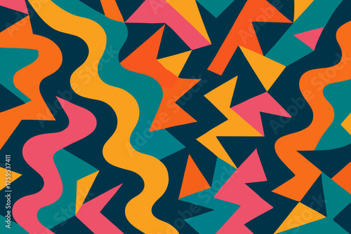 Background flowing illustration shapes fragments asymmetrical patterns across imbalance vector combined dynamic