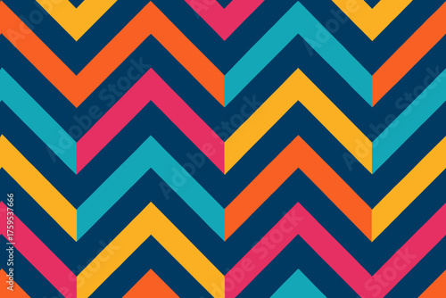 Alternating colors chevron contrast high harmony minimal vector bold geometric illustration