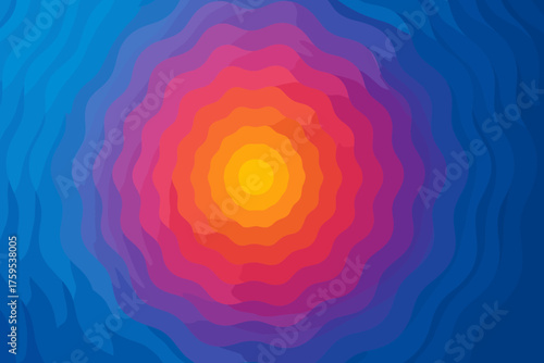 Waves forming vibrant gradients background blending effect concentric illustration vector between ripple