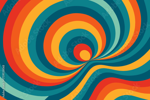 Radiating asymmetrically illustration background vector forming bands geometric abstract arcs concentric