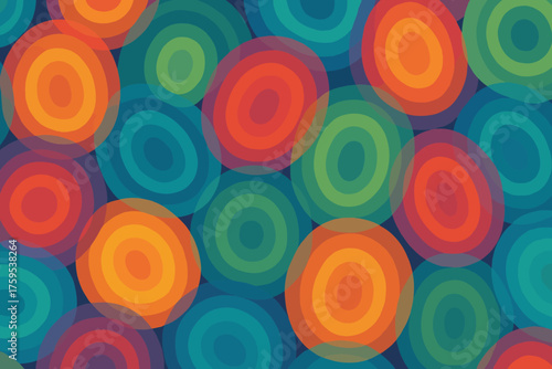 Depth illustration overlapping concentric building stacked irregularly patterns ovals pattern vector