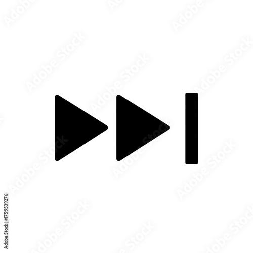 Fast Forward Media Player Icon Outline Black Background