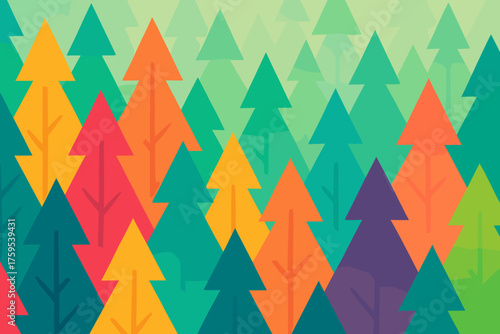 Vector abstract multiple parallax forest fading depths repeating geometric emphasized vertical illustration