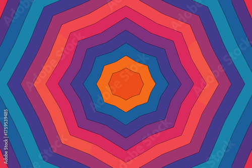 Rings concentric expanding geometric polygonal illustration vector tones layered rhythm gradient