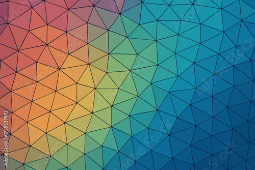 Gradient network grid vector cells surface small polygonal polygon illustration illumination forming