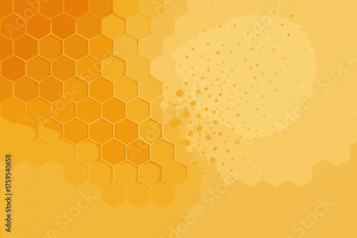 Illustration honeycomb vector outlines fading hexagonal particles particle fragmented dissolution into gradient