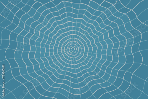 Illustration warped outward from ripples circles vector grid center flowing motion geometric