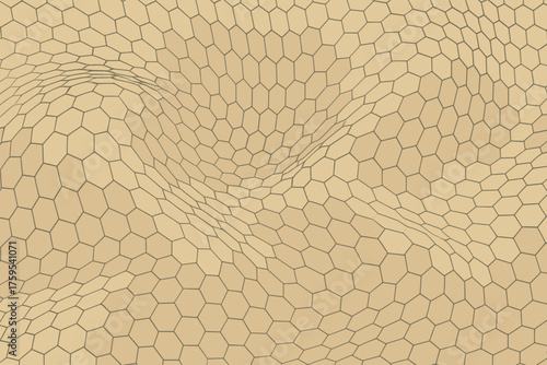 Fluid mesh illustration vector hexaflow illusion smooth hexagonal like warped geometric stretched