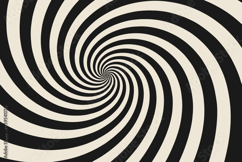 Illusion depth black white spiral twisting across vector illustration optical