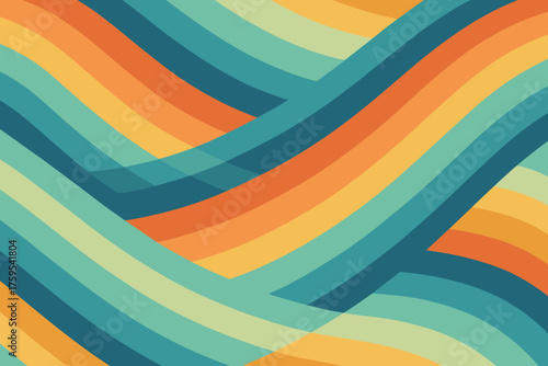 Ribbons flowing motion ribbon wave layered vector diagonally illustration smooth overlapping abstraction