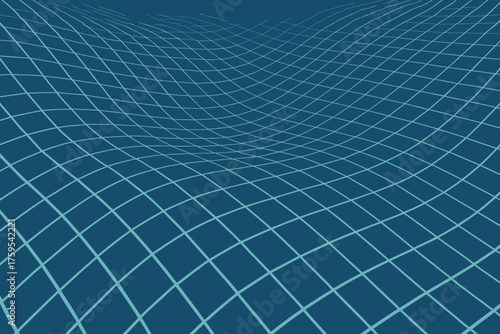 Vector lines forming illustration receding wave perspective abstract rhythm grid distance