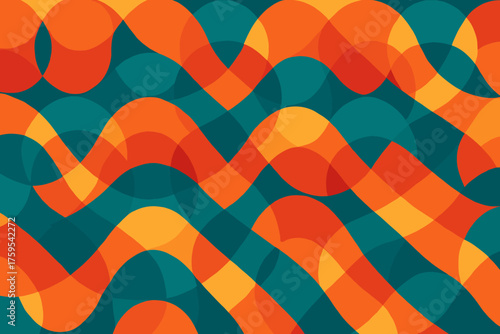 Pattern illustration geometry dynamic arranged waves transparent abstract vector geometric repetition rings