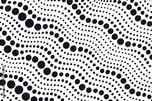 Dotted vector waves geometry connected flowing varying movement circleflow grid circles abstract