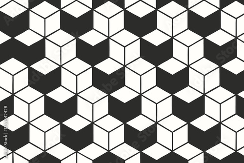 Cubes pattern geometric arrangement background rhythmic grid full outlined cubegrid illustration seamless
