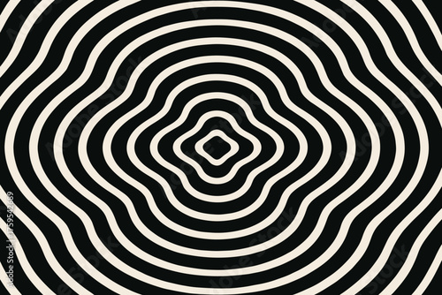 Concentric illustration abstract waves alternating radiating across vector elliptical symmetry