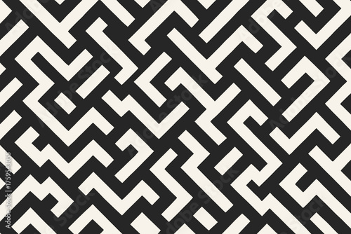Illustration grid rectangular maze vector offset geometry seamless diagonal pathways abstract