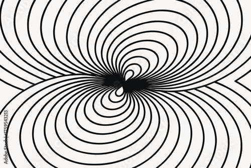 Geometric orbital seamless illustration lines pattern spiral curved symmetry vector