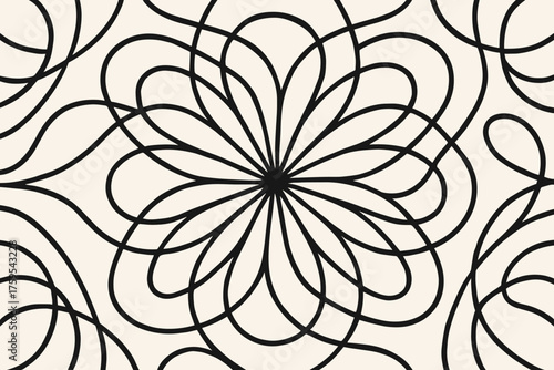 Vector background radial seamless curved flow symmetry geometric circular illustration
