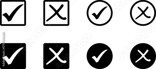 Checklist and cross sign icon