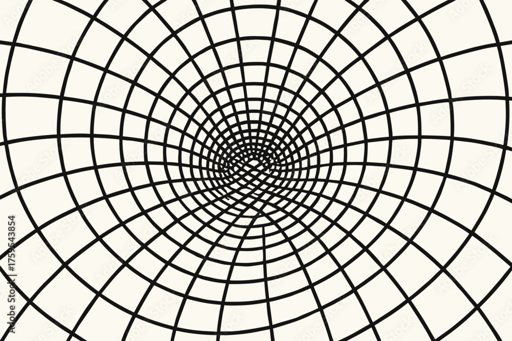Obraz premium Forming structure radial arcs grid vector outward curved illustration creating abstract