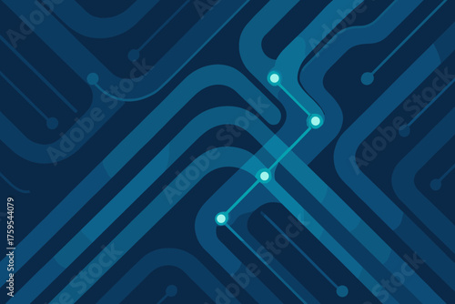 Forming diagonally circuitry intersections surface energy layered arcs glowing across illustration vector